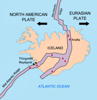 Mid-Atlantic Ridge splitting Iceland