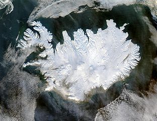 Satellite image of Iceland