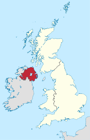 Location of Northern Ireland in the United Kingdom