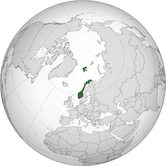 Norway on the globe