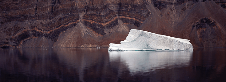 Iceberg reflection panoramic photo print &mdash; click to enlarge