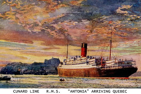 RMS Antonia, Cunard postcard