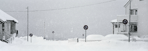 Snowfall in Hammerfest, Norway