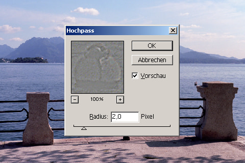 Output sharpening workflow, running High Pass filter