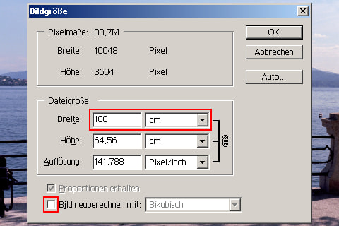 Output sharpening workflow, image resizing