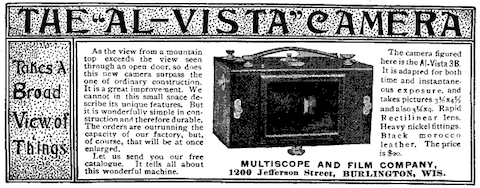 Early panoramic camera advertisement