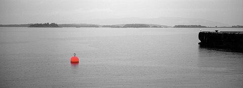 Rain in Molde harbour, Norway