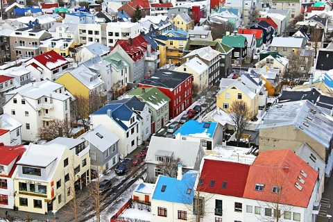 Bird's eye view of Reykjavík centre