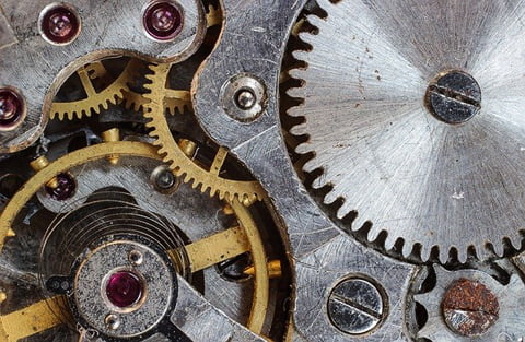 Mechanical watch movement detail