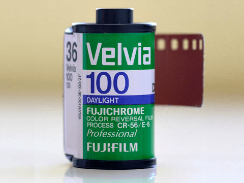 Fujifilm Velvia film cartridge